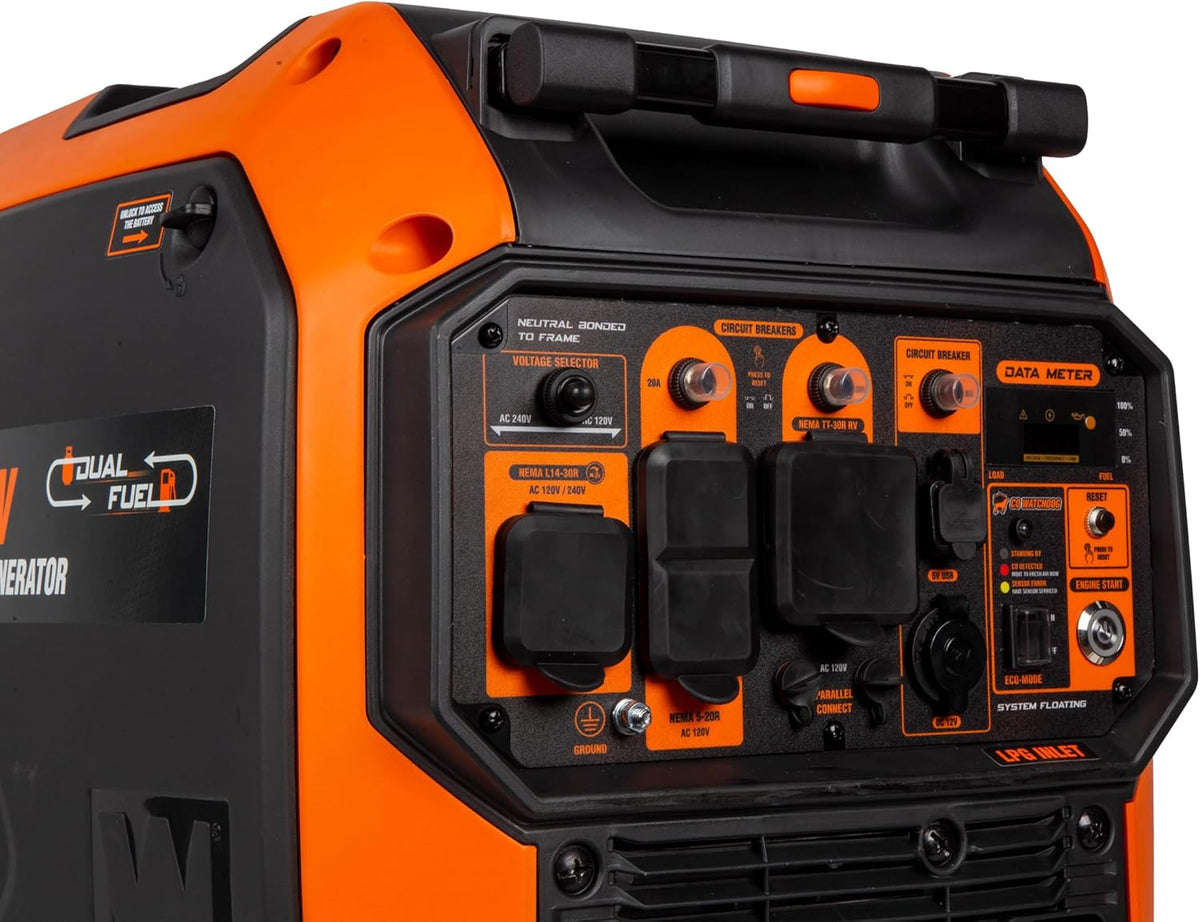5000-Watt Dual Fuel Portable Inverter Generator with Electric Vehicle Charging Ports Q148959