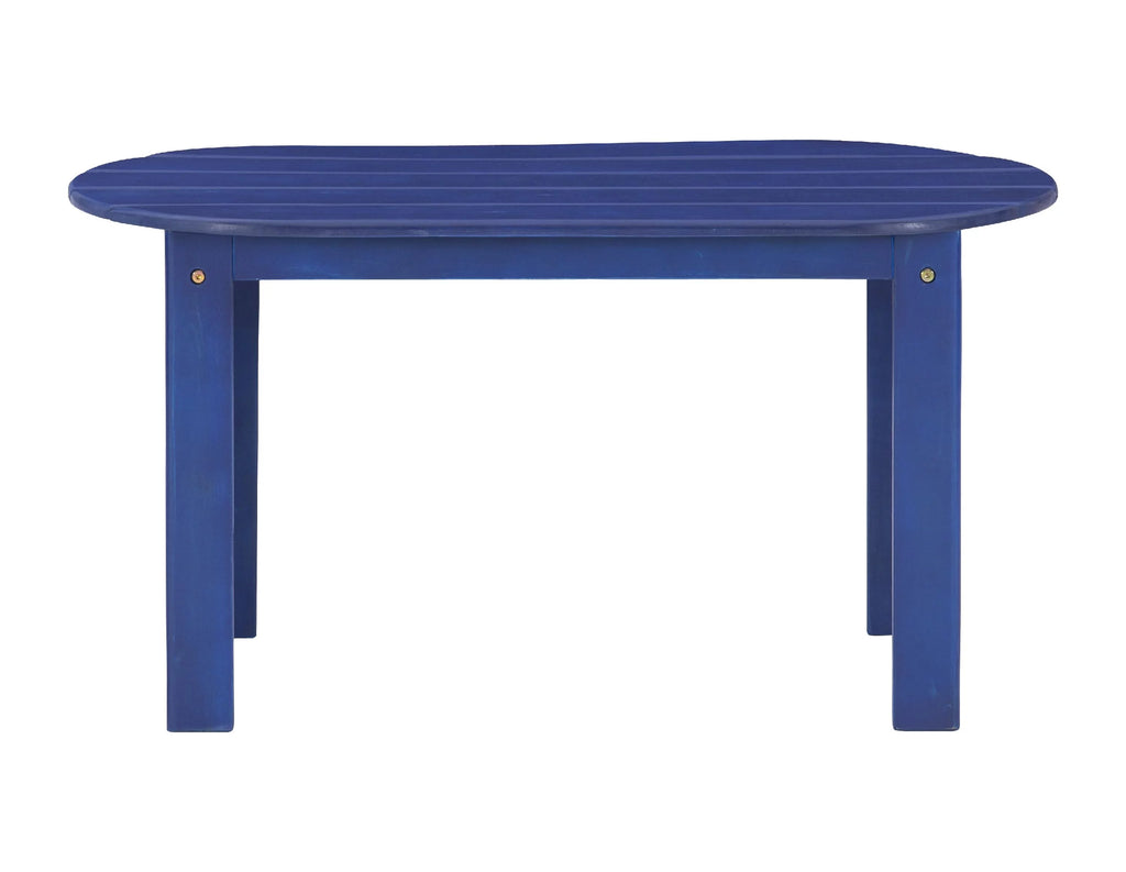 Blue Mid-Century Oval Coffee Table M457