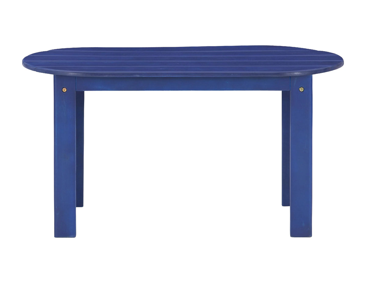 Blue Mid-Century Oval Coffee Table M457