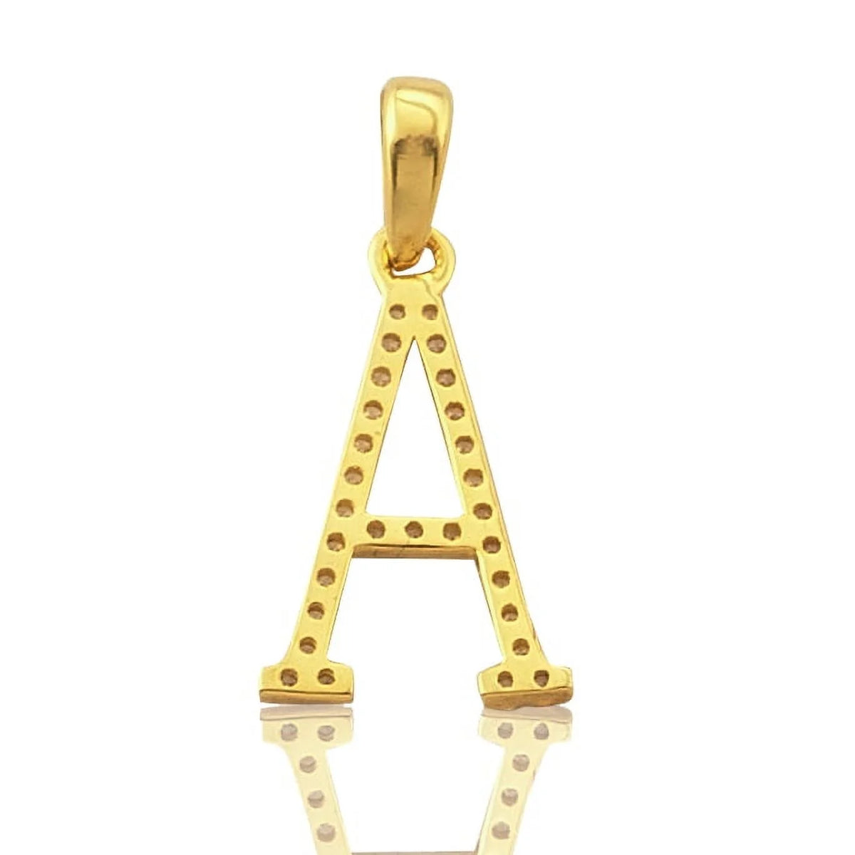 14K Yellow Gold Diamond Mini Letter Initial Pendant N257948