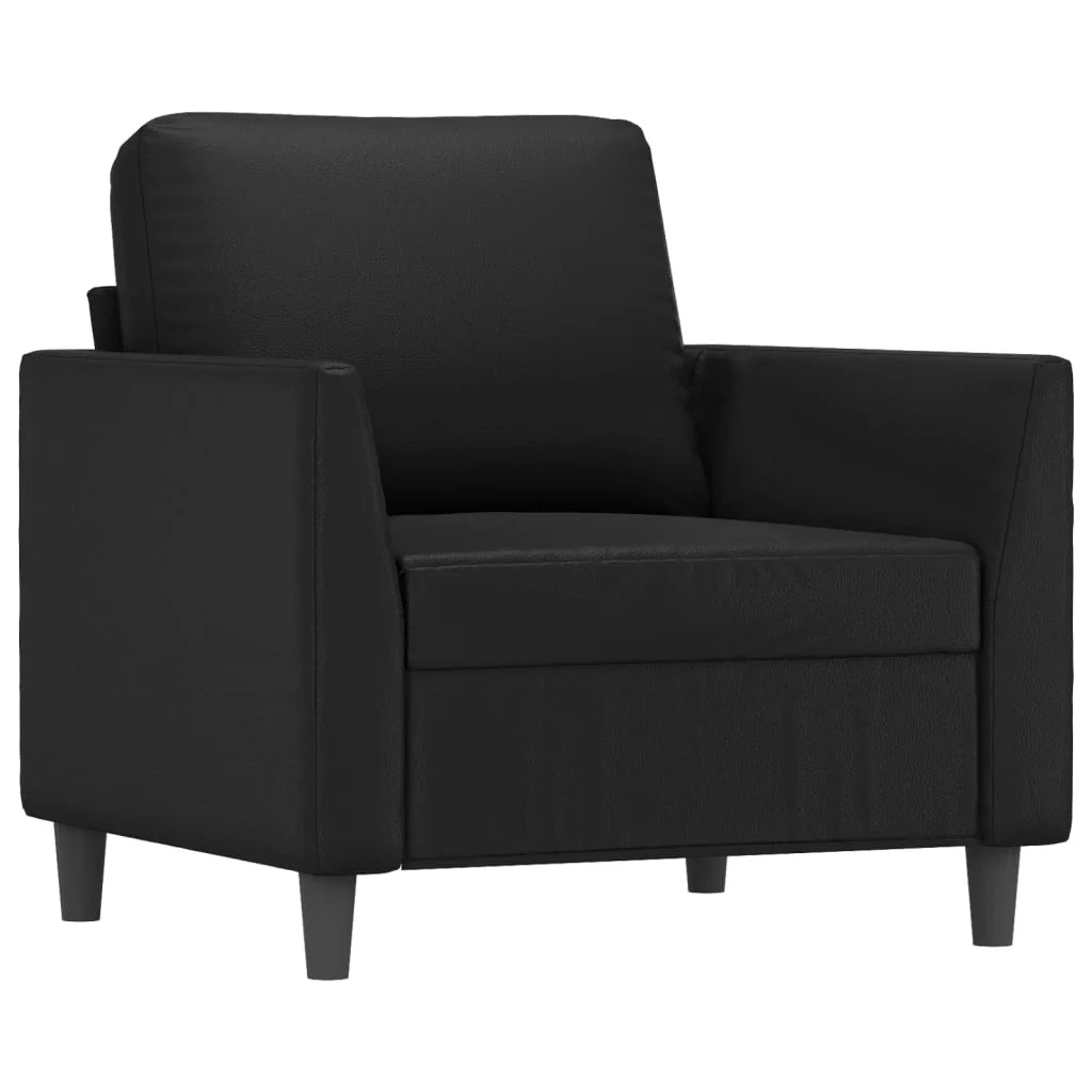 Black Faux Leather Sofa Chair H556240