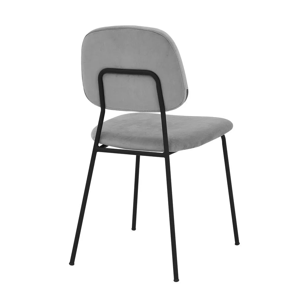 Gray Velvet Metal Dining Chair Set of 2 S517313