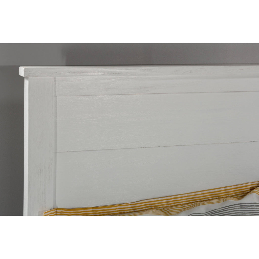 White Full Panel Bed with Trundle F17841