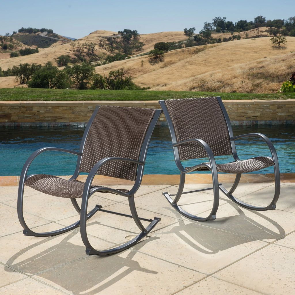 Brown Wicker Rocking Chair O819