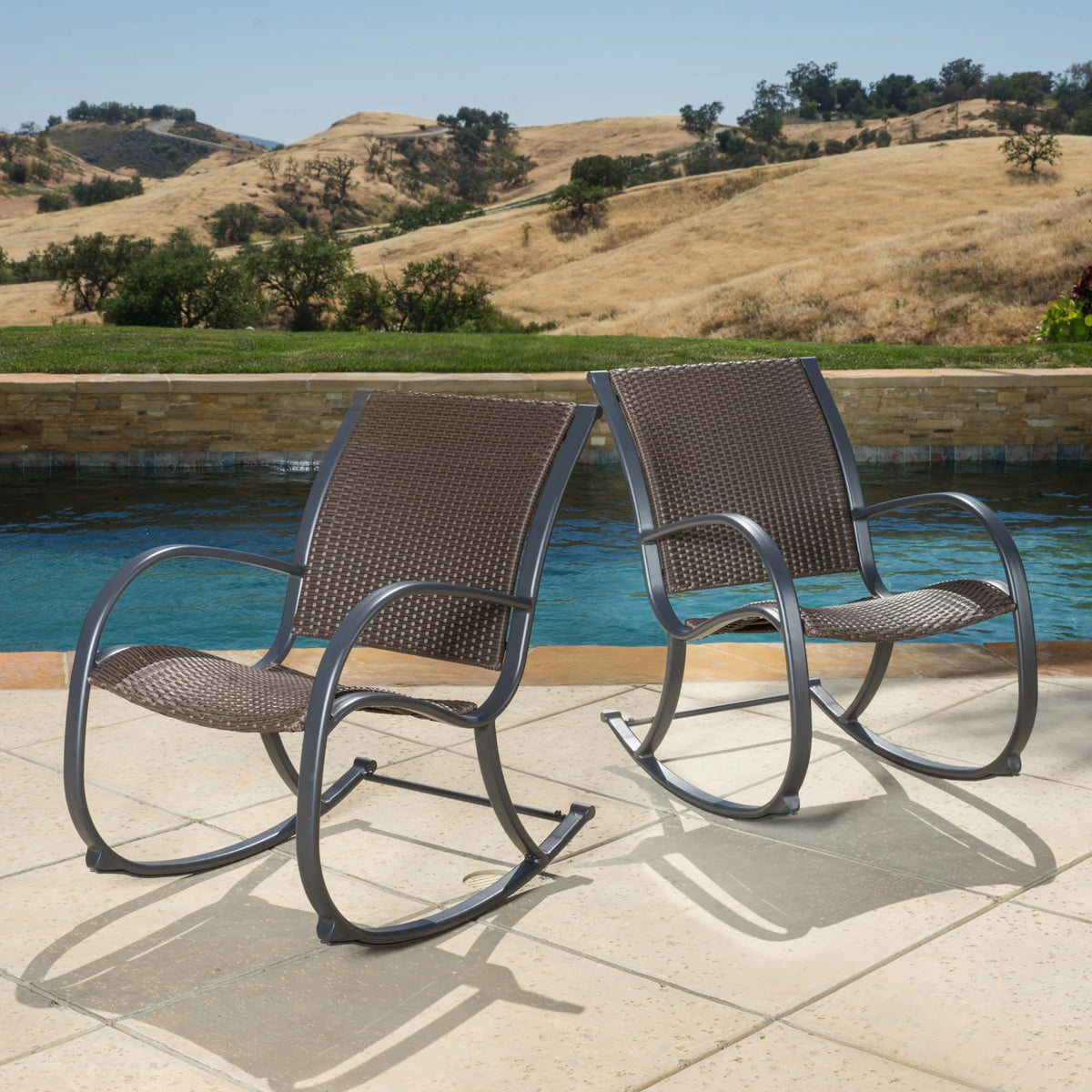 Brown Wicker Rocking Chair O819