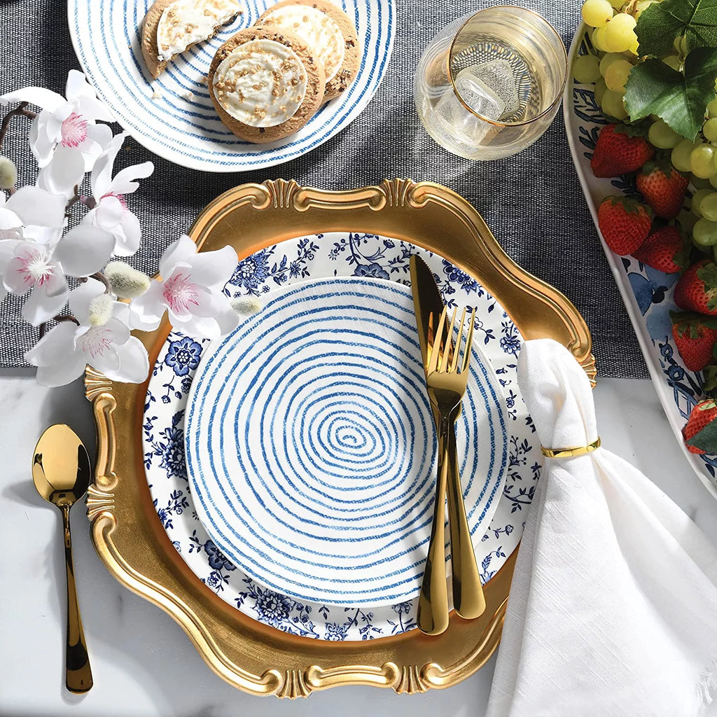 Gold Charger Plates Set of 6 E708