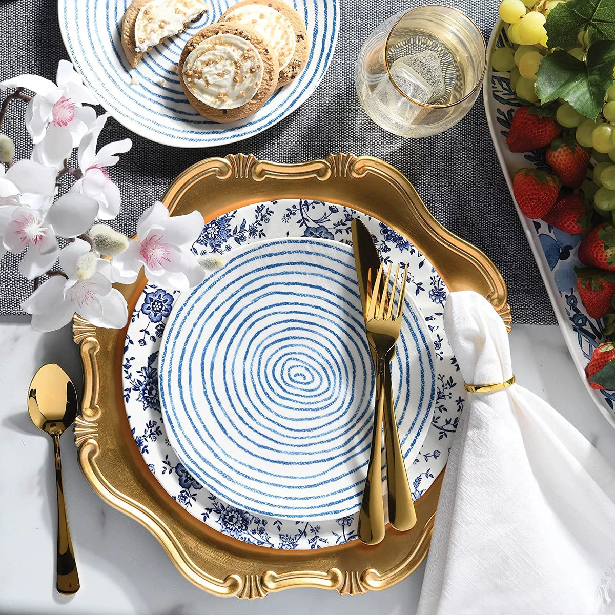 Gold Charger Plates Set of 6 E708