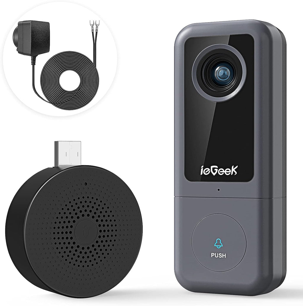 Wired Video Doorbell Camera with Chime, 2K HD, 2-Way Audio, IP54 Waterproof, Pack of 2 Y2225