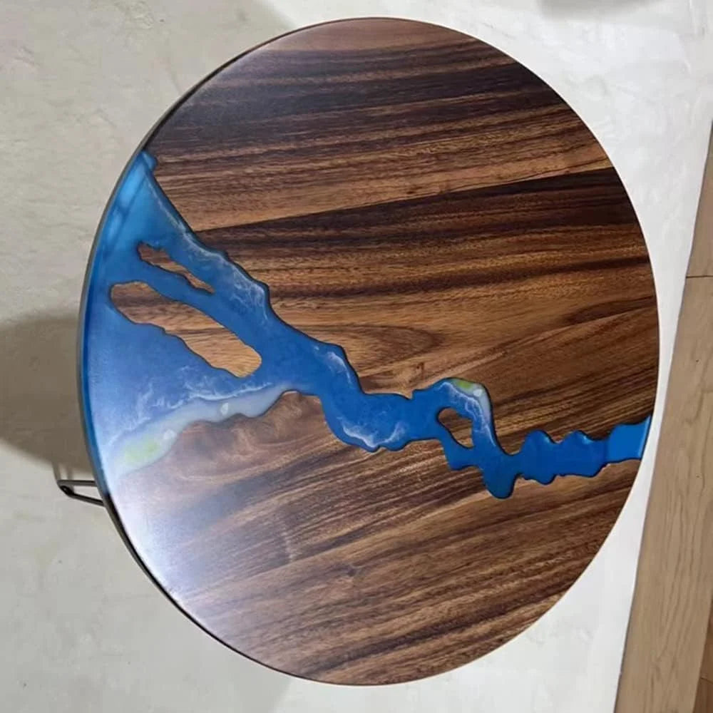 Round Teak Wood Resin Coffee Table N31138