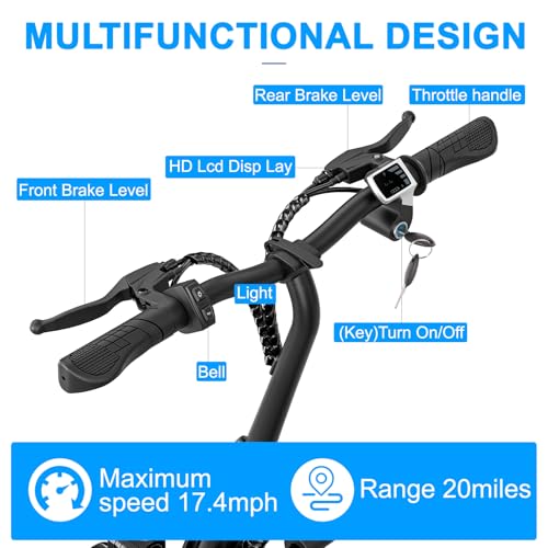 Electric Scooter with Seat, 500W Motor, 20 Mile Range, 14" Pneumatic Tires M5136