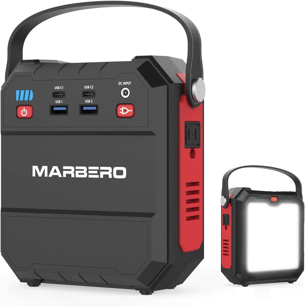 Portable Power Station 83Wh Solar Generator 22500mAh Lithium Battery with AC Outlet 4 USB Ports Flashlight (Green) Y489