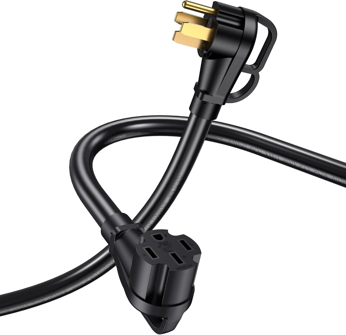 4 Prong Dryer Extension Cord 25ft, 30 Amp, 10 AWG Wire, UL Listed Pack of 2 W694