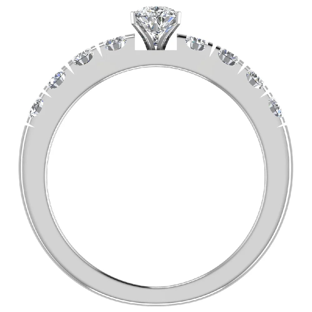Pear Cut Solitaire Diamond Ring 18K White Gold 1.00 Carat Z97763