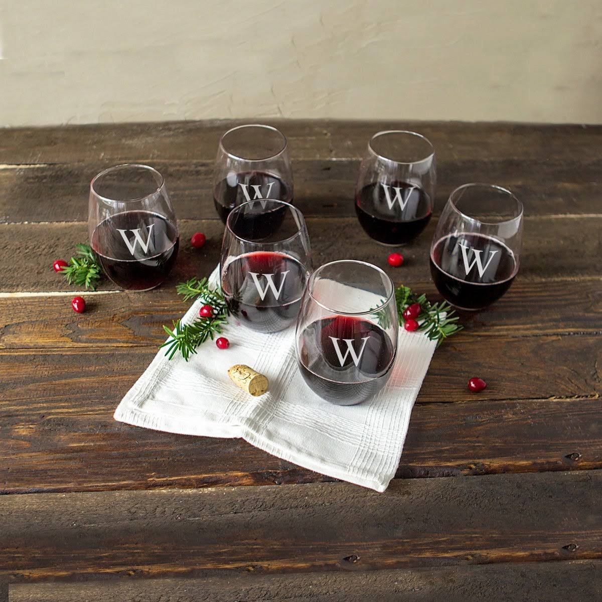 21-ounce Stemless Wine Glasses Set of 6 Clear T613