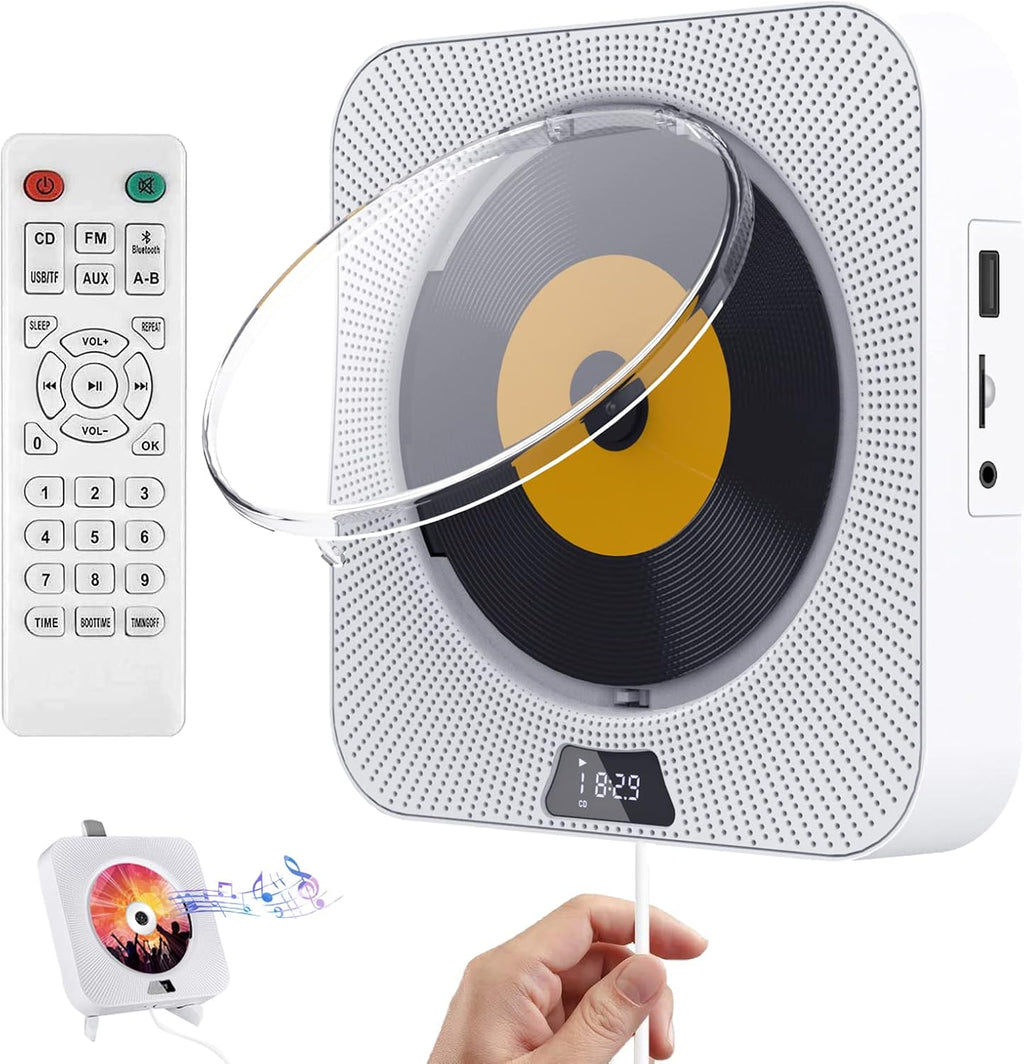 Portable CD Player with Bluetooth, FM Radio, Built-in Speakers, USB Port, AUX Input, LCD Display, Pack of 2 O3669