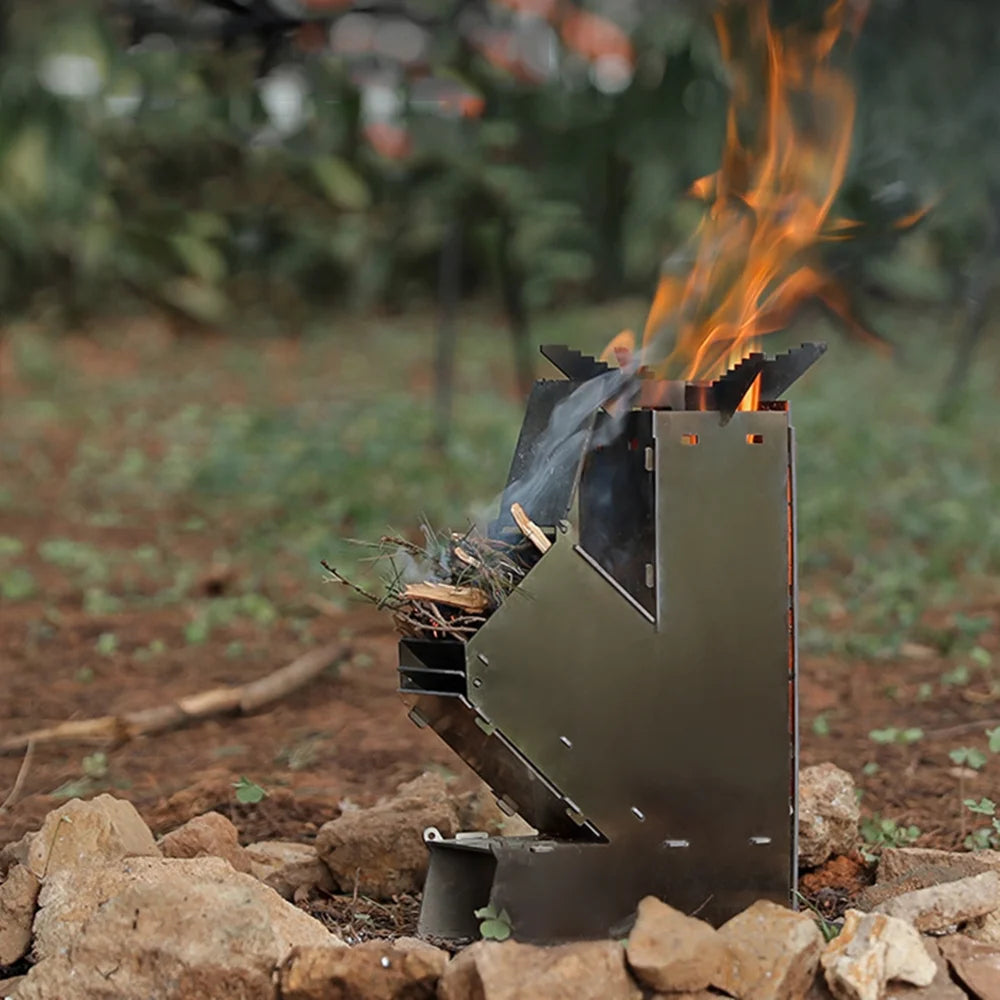 Collapsible Stainless Steel Wood Burning Stove S5294