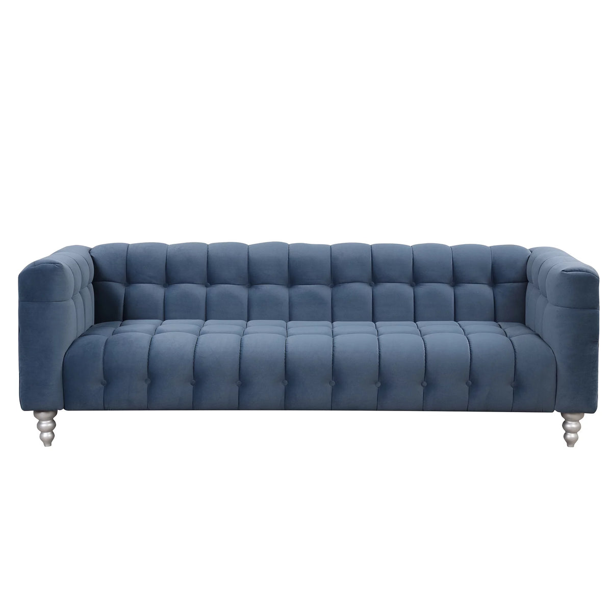 90" Blue Tufted 3 Seater Sofa E962374