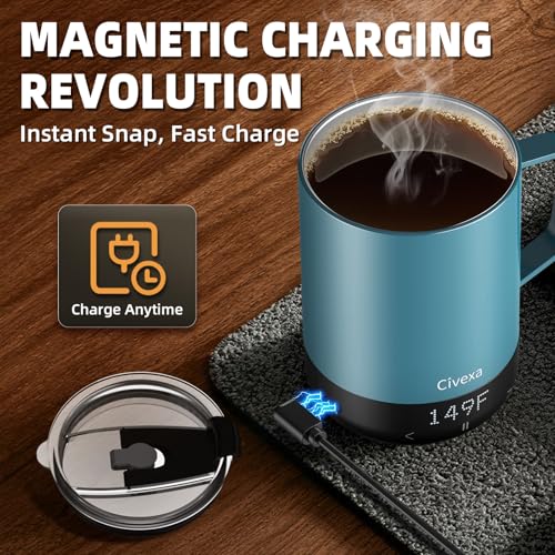 14Oz Rechargeable Self Heating Smart Coffee Mug P44297