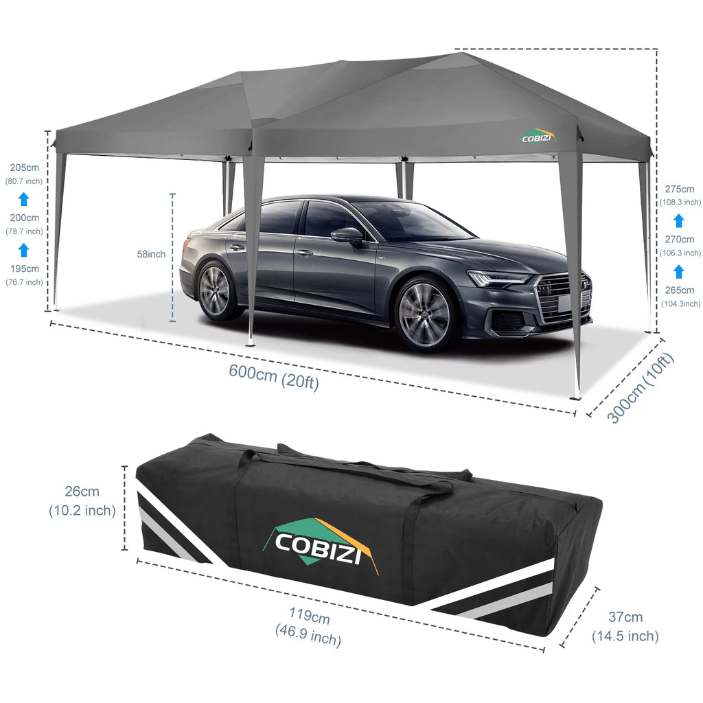 10x20 Pop up Canopy Tent with 6 Removable Sidewalls C8210