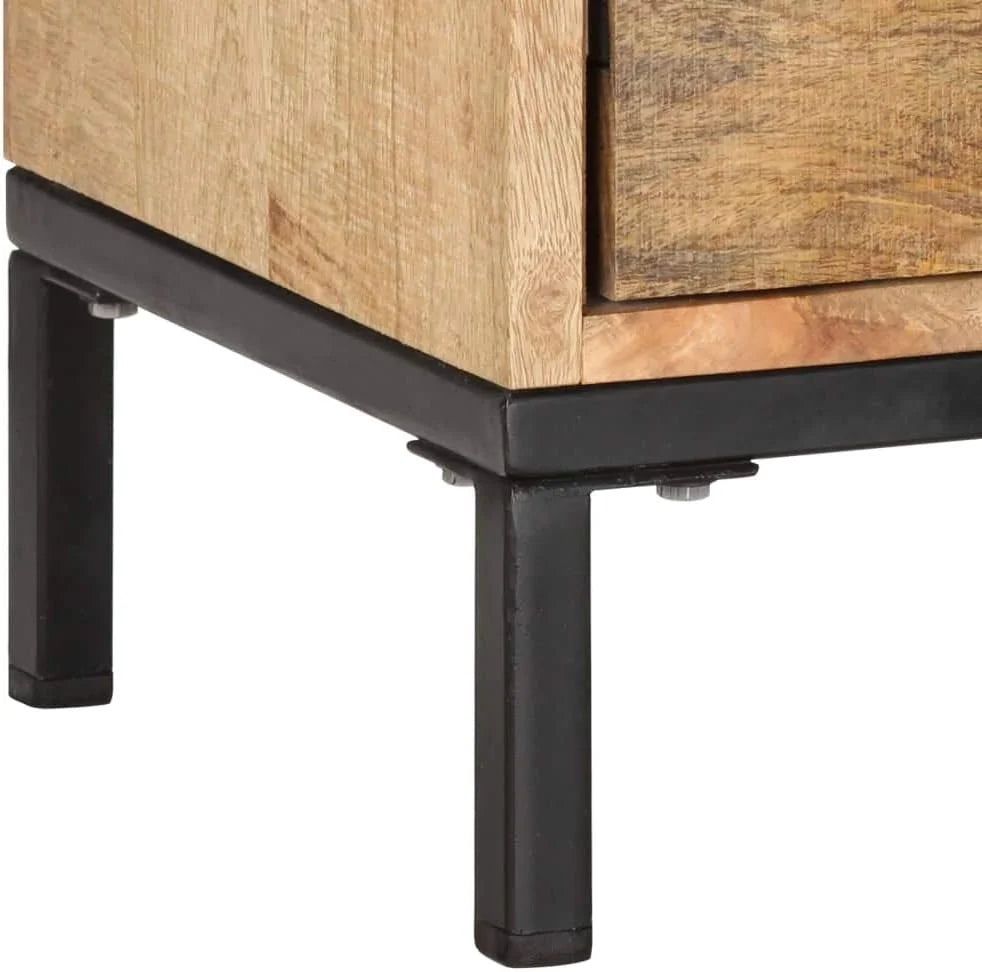 Solid Mango Wood TV Stand with Iron Tube Legs I2275