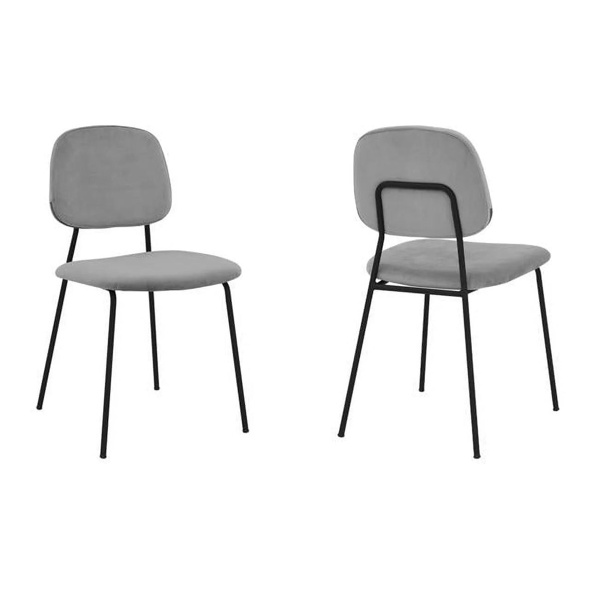 Gray Velvet Metal Dining Chair Set of 2 S517313