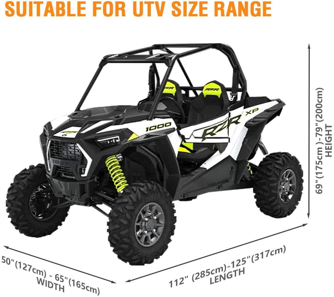 UTV Cover Waterproof Heavy Duty 2 Seater with Straps P440317