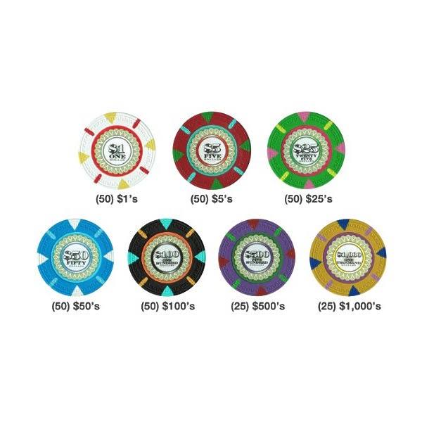 300ct Clay Gaming Chip Set in Carousel A188