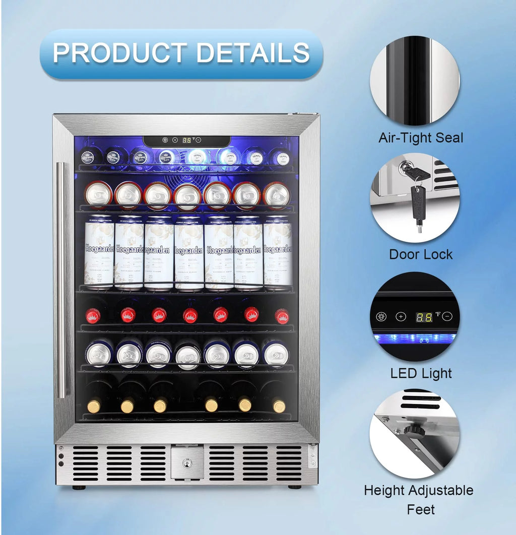 5.1 Cu.ft Beverage Refrigerator Cooler with Lock V2748