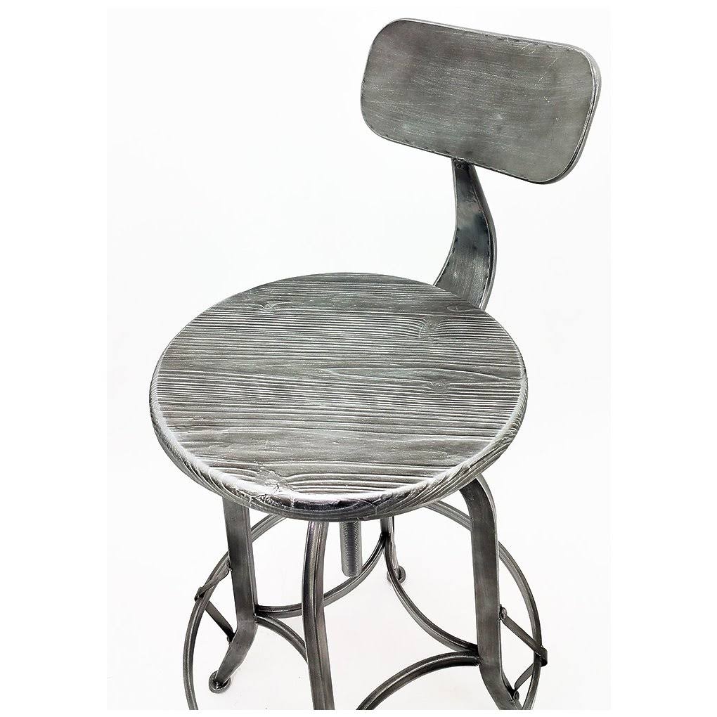 Set of 4 Rotating Adjustable Height Barstool Pewter K874301
