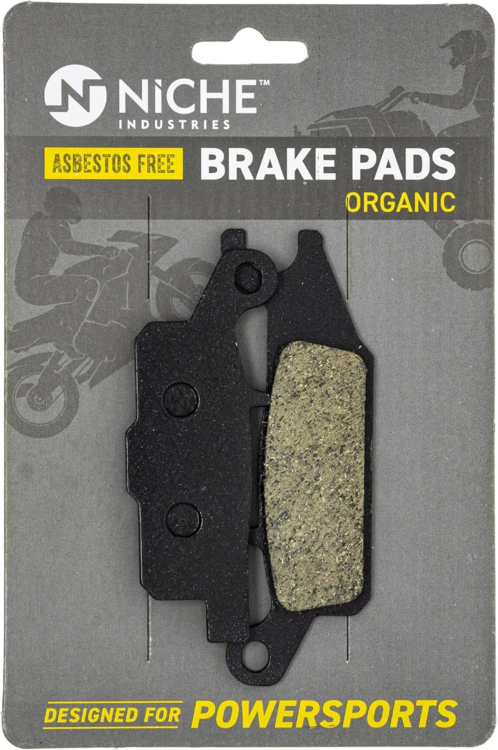 Brake Pad Kit for Yamaha Grizzly 700 550, Organic, Pack of 2 L96634