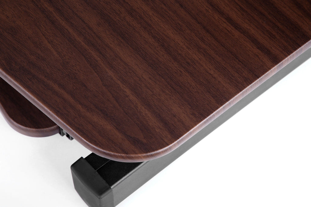 Height Adjustable Electric Desk Converter with Keyboard Tray (Walnut) D173