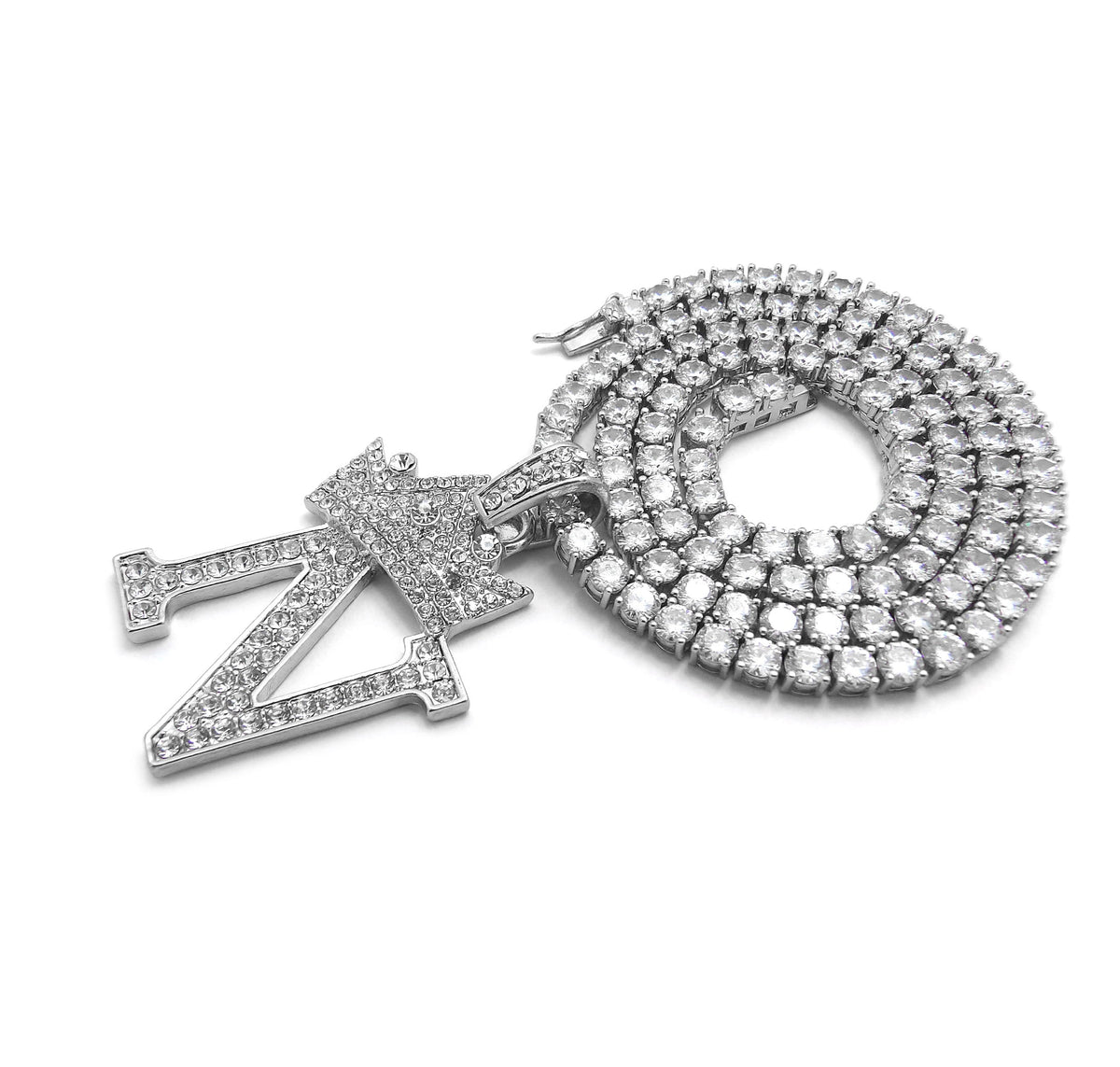 Silver Ice CZ Tennis Chain Necklace S6440