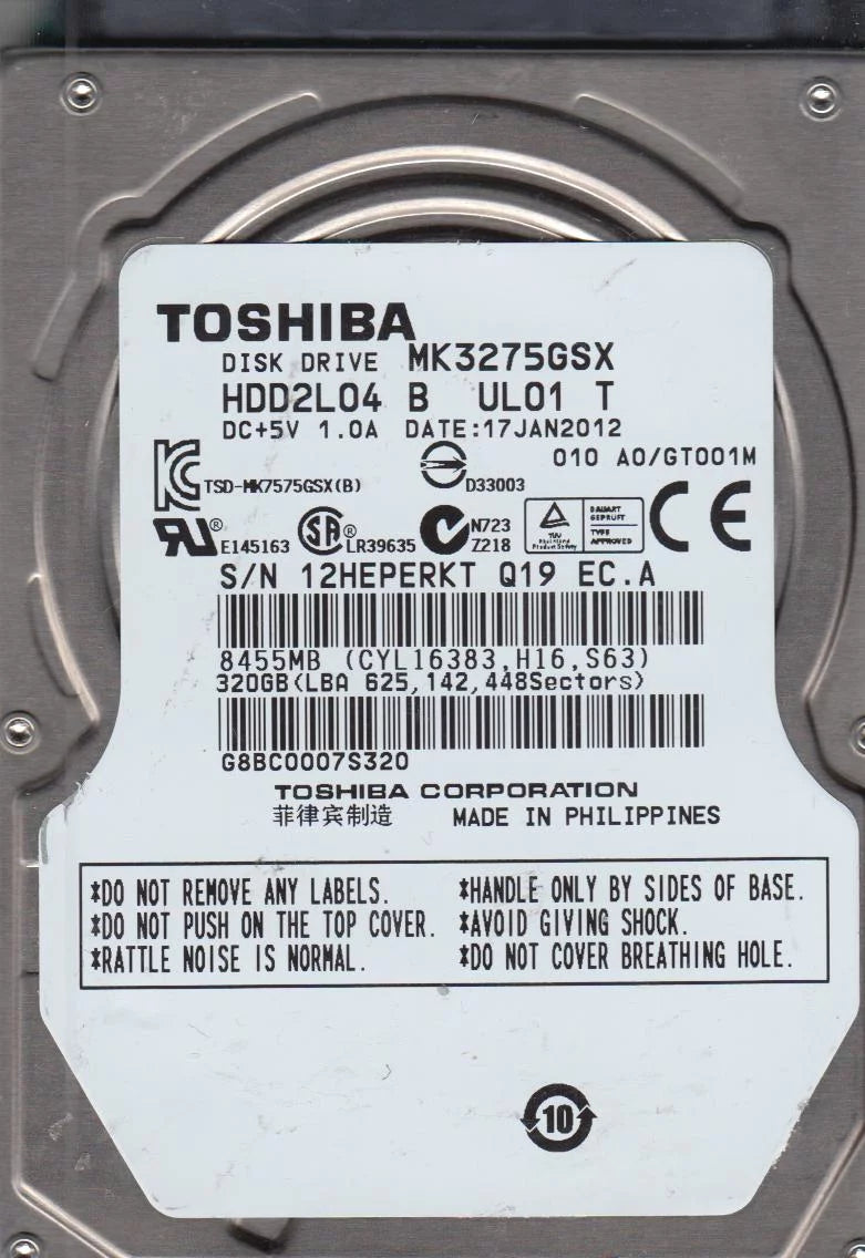 320GB SATA 2.5 Hard Drive K3749