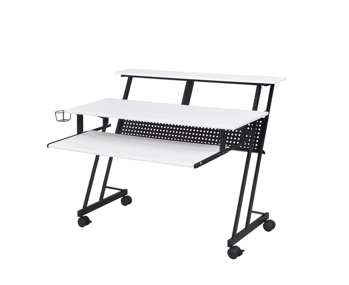 White & Black Computer Desk W97875