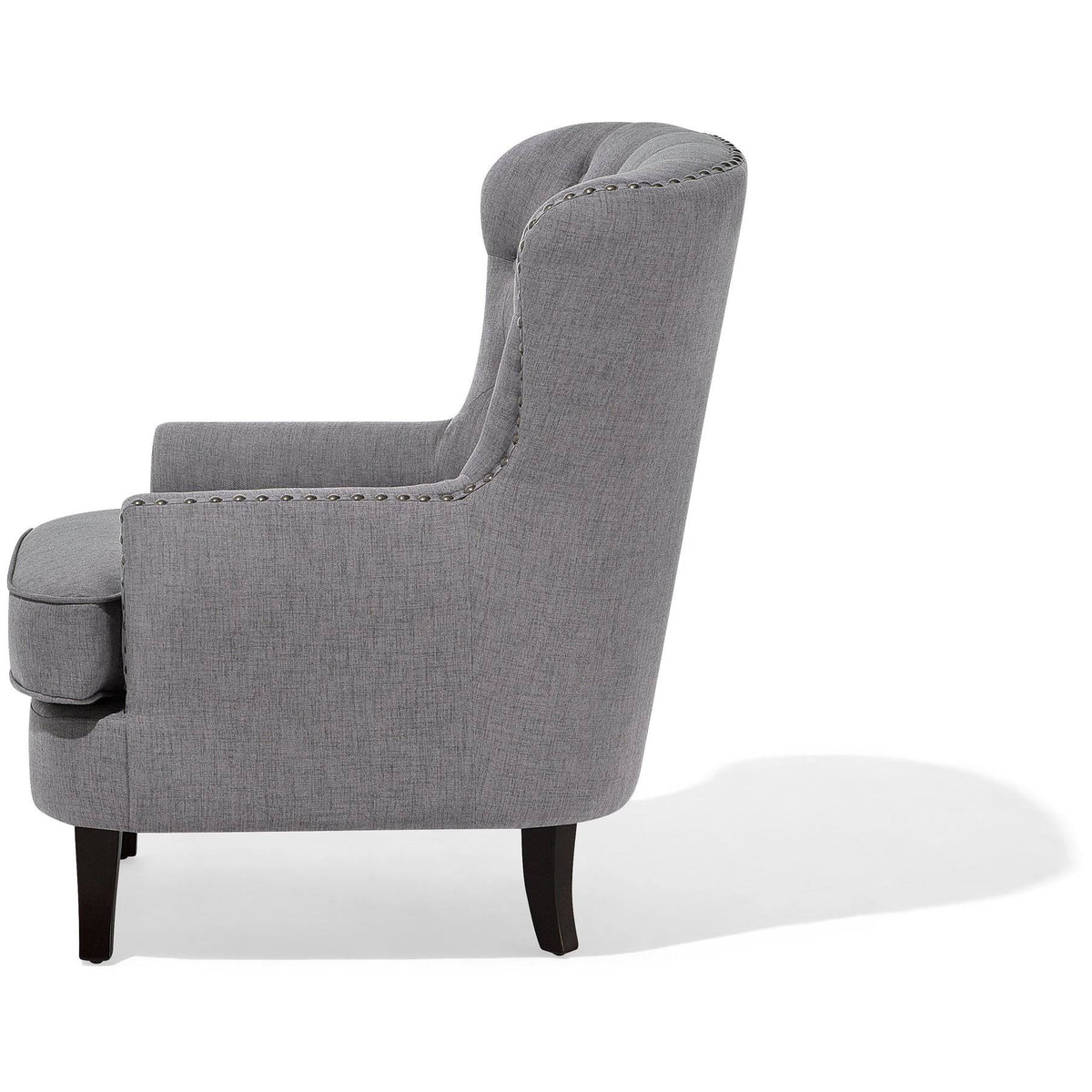 Fabric Wingback Chair Gray O97243