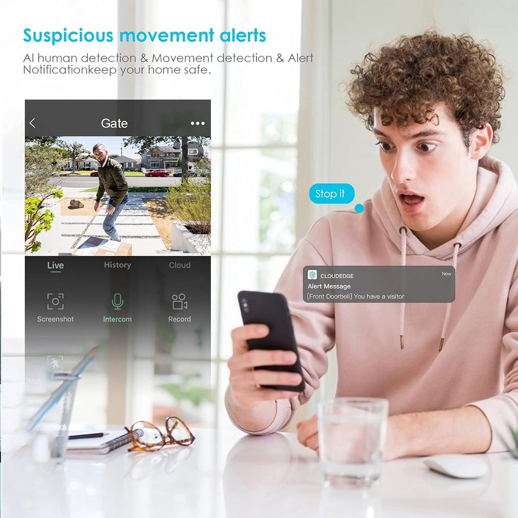 Wired Video Doorbell Camera with Chime, 2K HD, 2-Way Audio, IP54 Waterproof, Pack of 2 Y2225