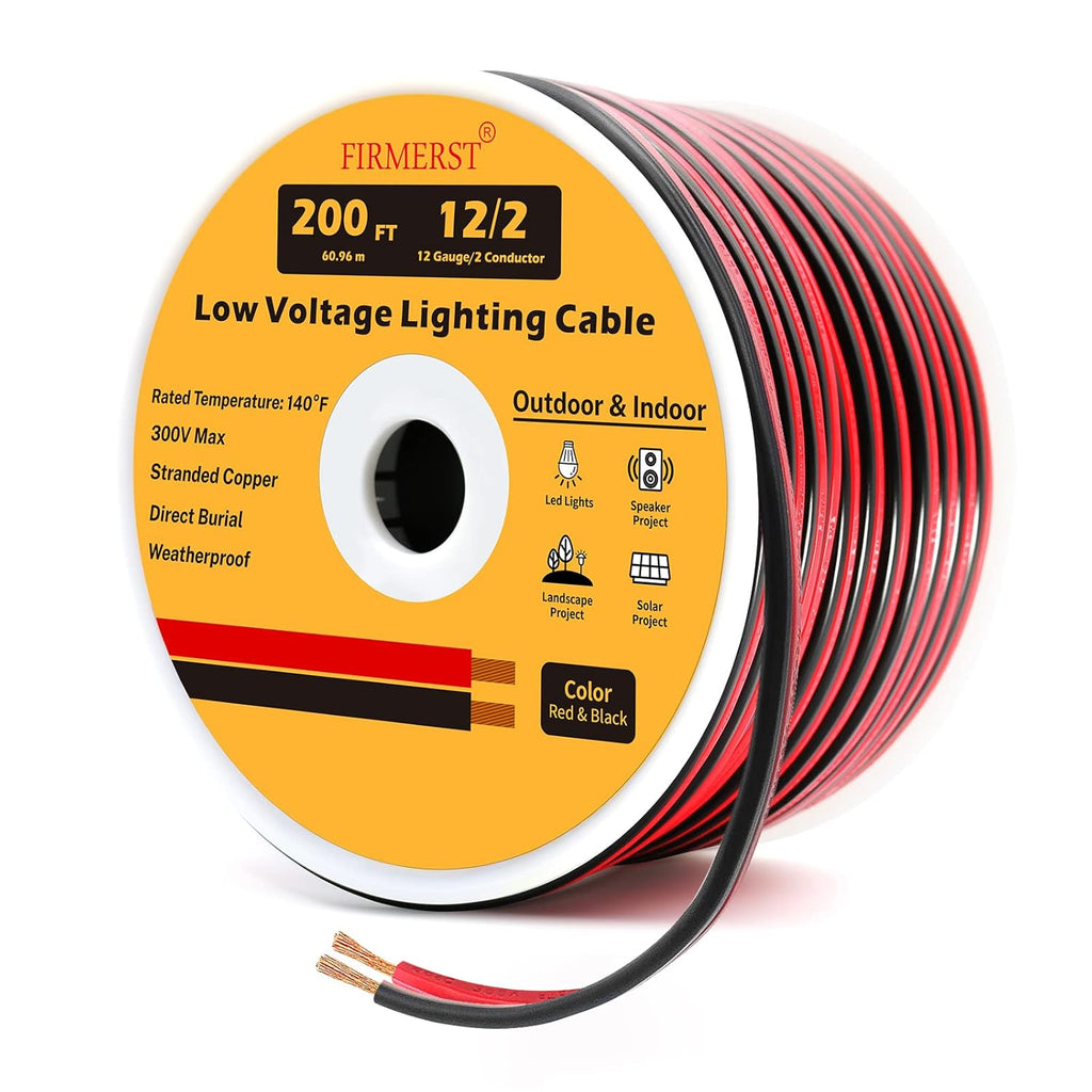 Red Black 100 Feet Pack of 2 Low Voltage Landscape Lighting Cable E75443