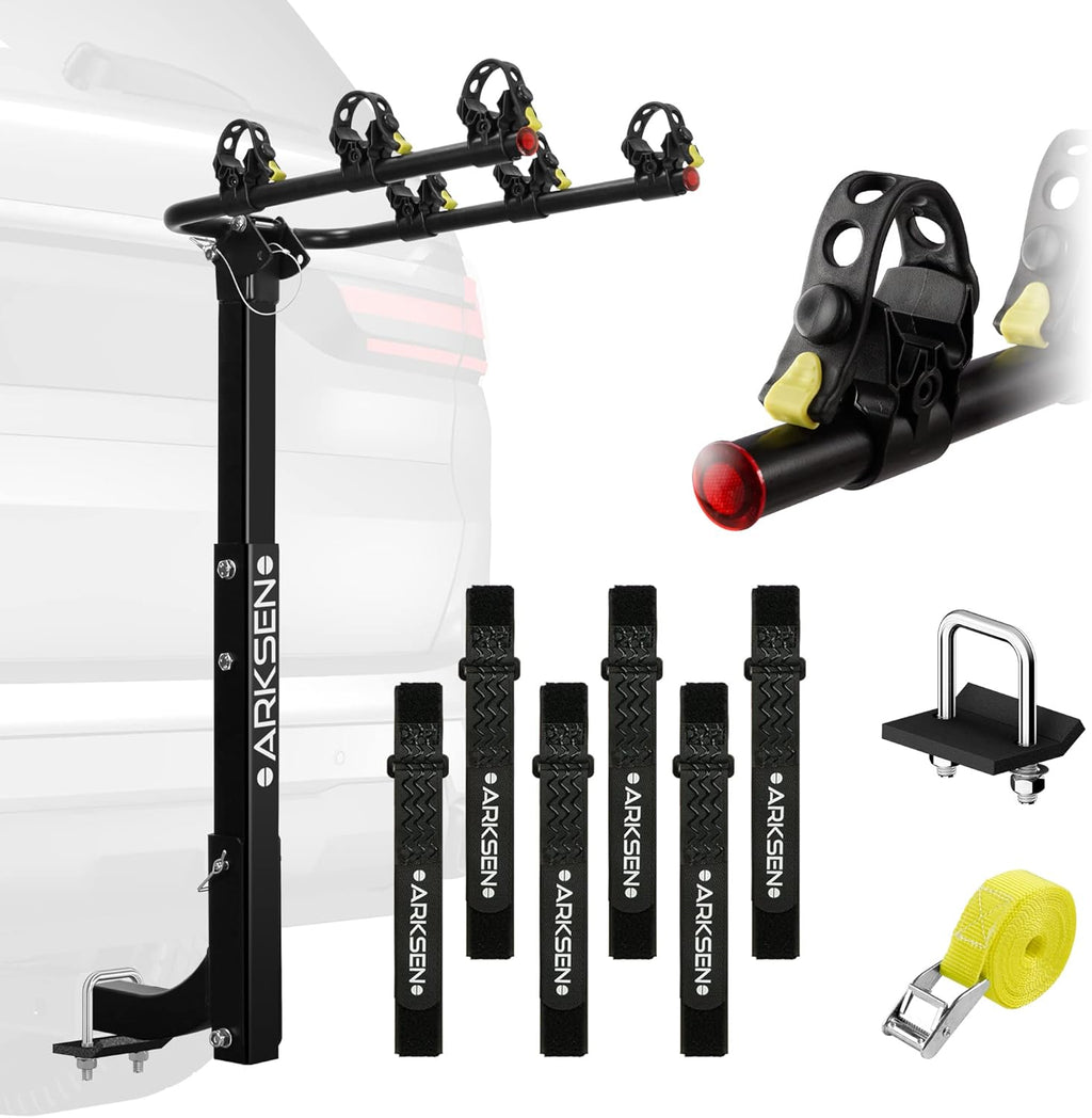 2 Bike Heavy Duty Rear Hitch Mount Bike Rack with Tie Down Strap W358