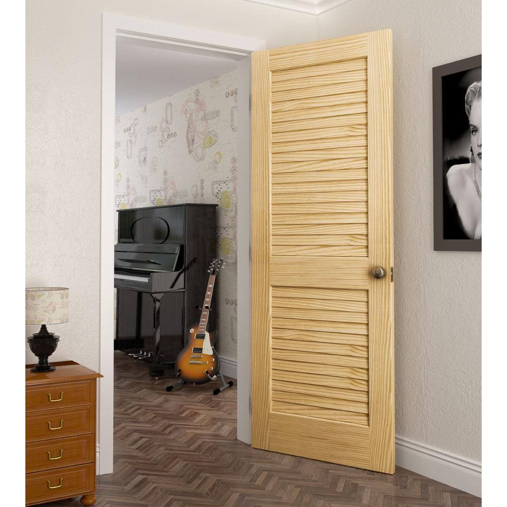 Louvered Solid Wood Primed Standard Door P653