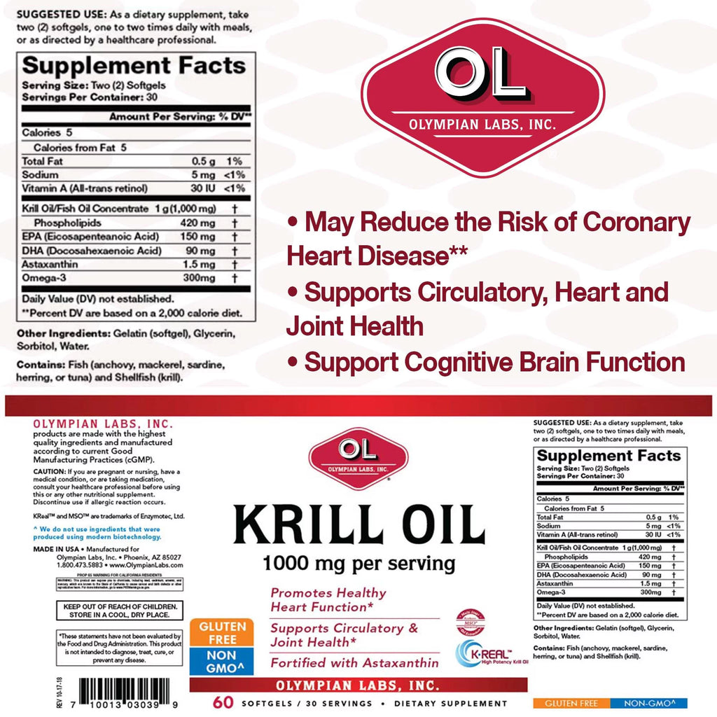 Krill Oil Softgels 1000 Mg 60 Ct Q265560