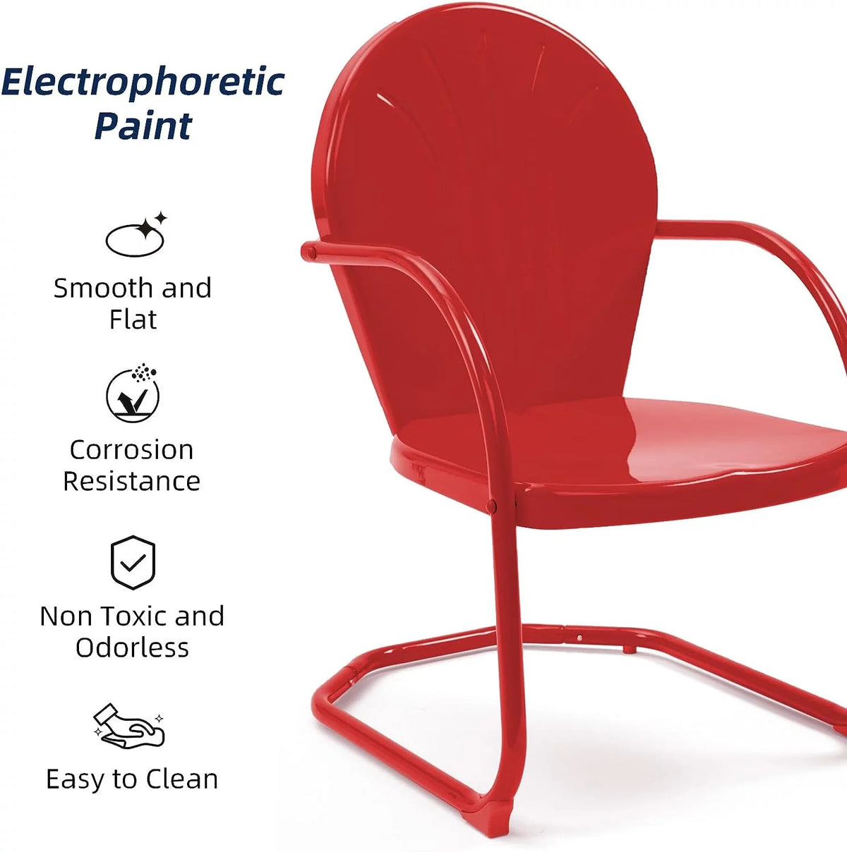 Set of 2 All Weather Metal Outdoor Chairs A85487