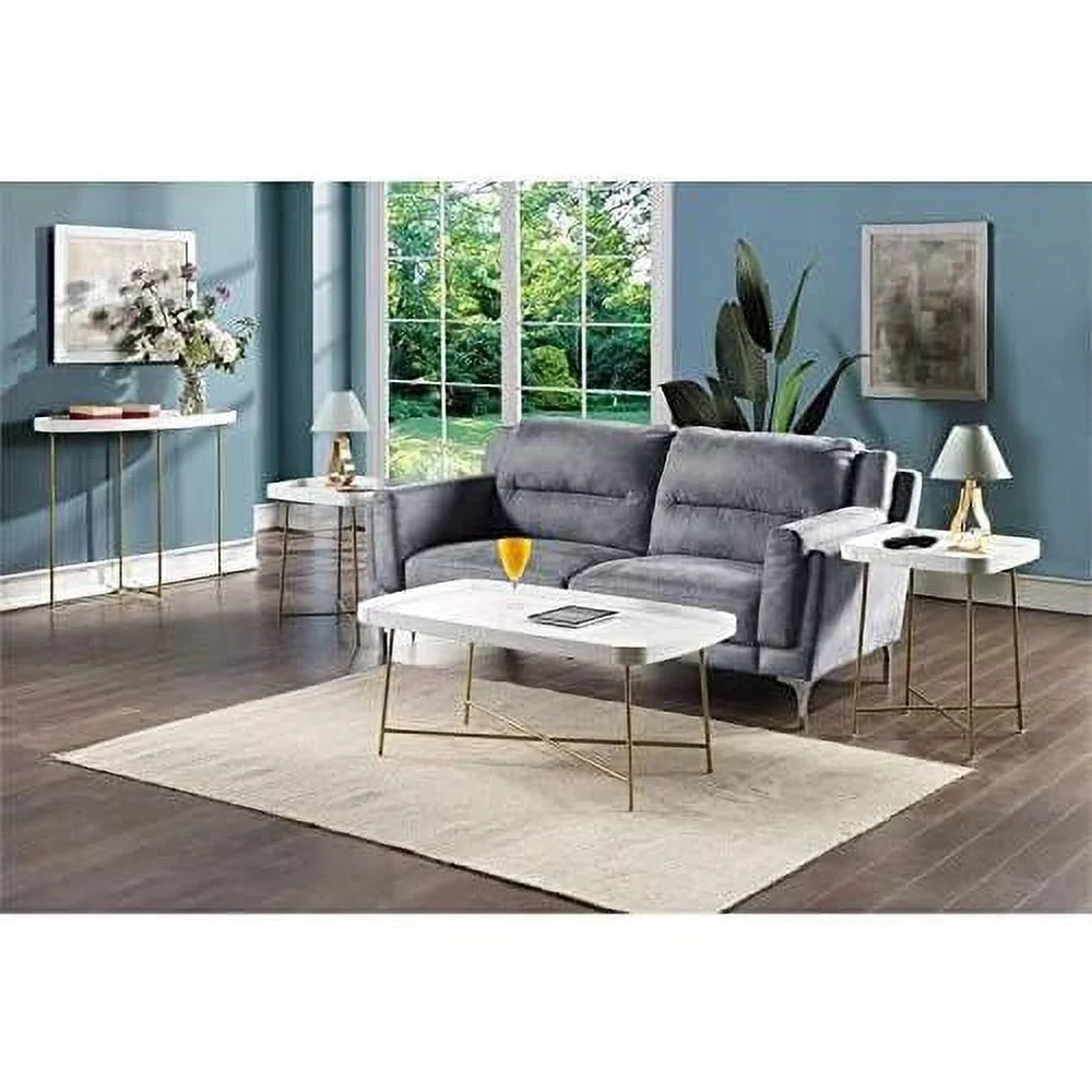 White Wood Coffee Table with X Legs O54954