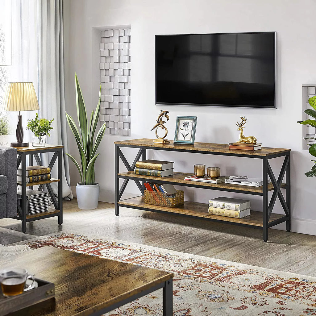 Rustic Brown 63 Inch 3 Tiers TV Stand W728400