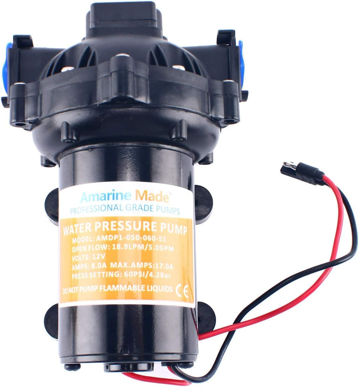 12v Water Pressure Diaphragm Pump 18.9 L/min 5.0 Gpm 60 Psi H7273