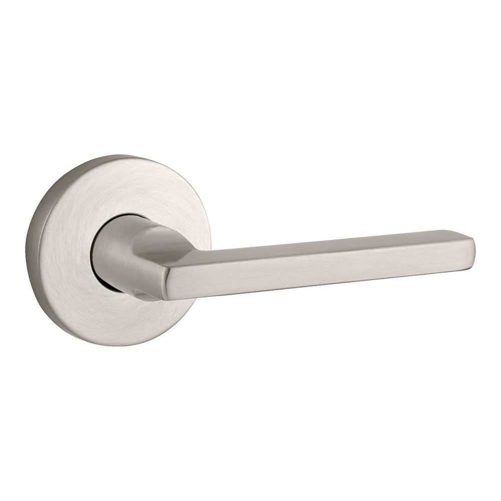 Satin Nickel Square Passage Leverset with Round Rose Y517184