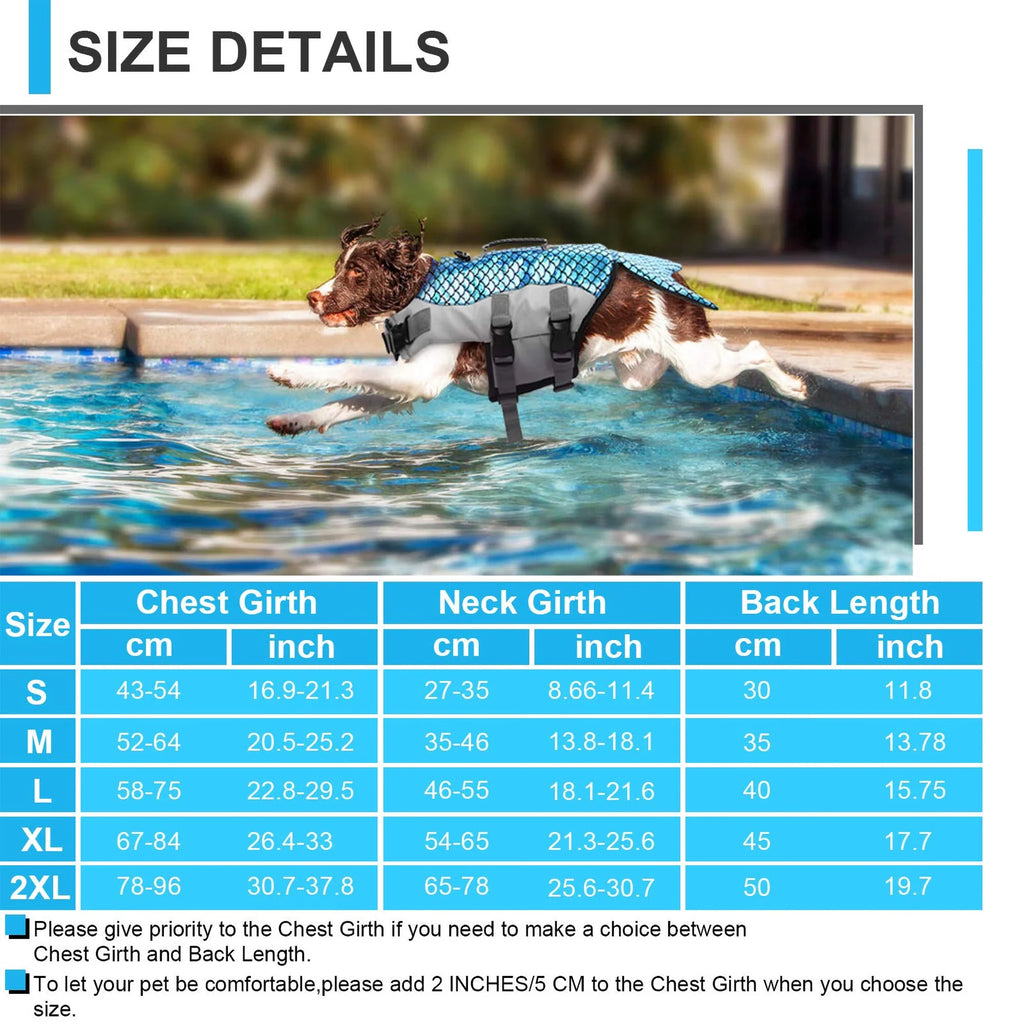 Dog Life Jacket with Rescue Handle, Reflective Adjustable Life Vest J562