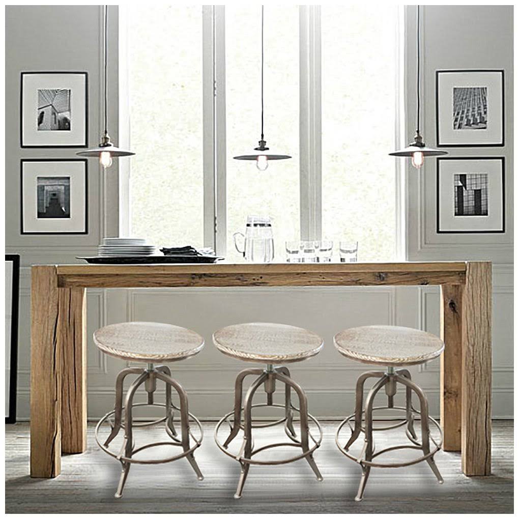 Set of 4 Rotating Adjustable Height Barstool Pewter K874301