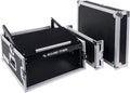 4U PA DJ Rack Road Case with 11U Slant Mixer Top, 20’’ Rackable Depth, 4-Space Size V7349