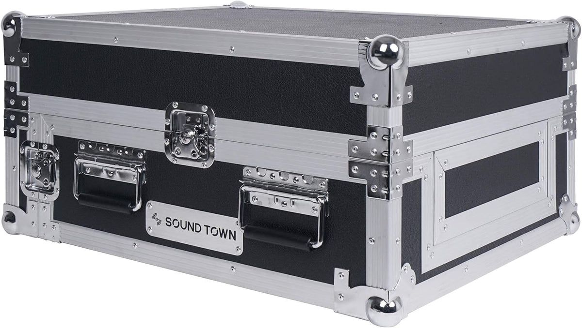 4U PA DJ Rack Road Case with 11U Slant Mixer Top, 20’’ Rackable Depth, 4-Space Size V7349