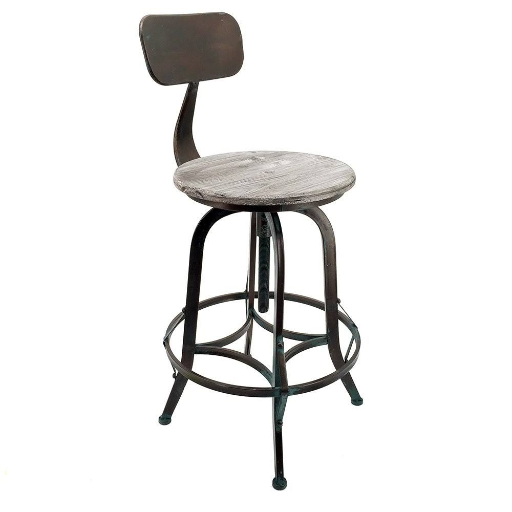 Set of 4 Rotating Adjustable Height Barstool Pewter K874301